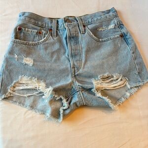 Levi's 501 Hi Rise Denim Cut Off Womens Jean Shorts